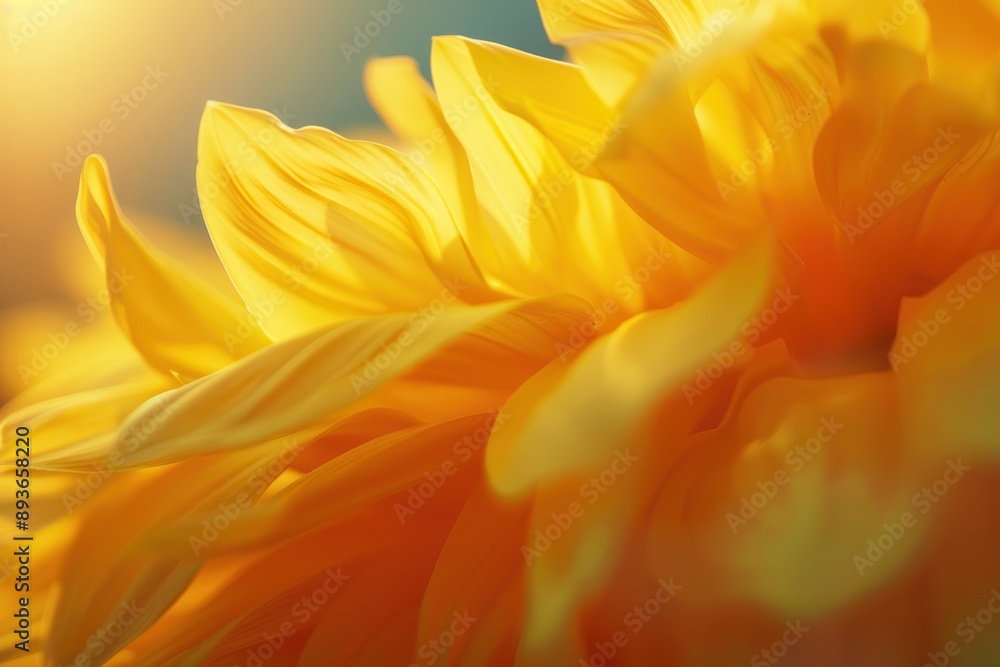 Obraz premium Sun flower flower petals, closeup. bloom, close up, macro. Beautiful Holiday bloom backdrop