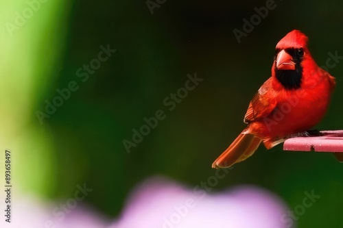 Cardinal on feeder