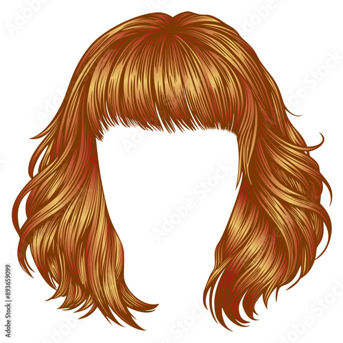 trendy woman disheveled hairs red  colors . 
 beauty fashion . 