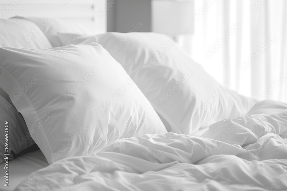 White bedding sheets and pillow background White bedding sheets and pillow background