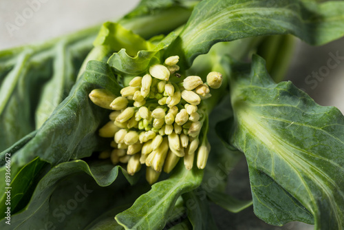 Raw Green Organic Asian Chinese Broccoli photo