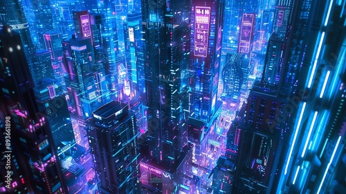 Cyberpunk Cityscape. generative ai illustration.