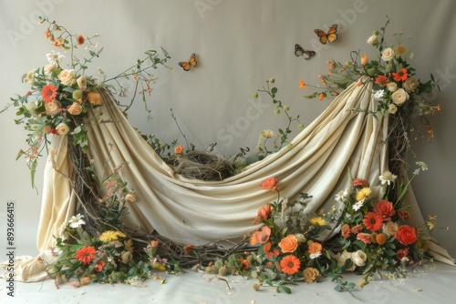 Beautiful Wedding Arch Decoration with Flower Garland