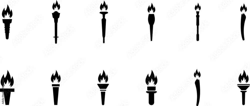 Fototapeta premium Olympic torch, olympic flame icon vector illustration. Olympic games symbol
