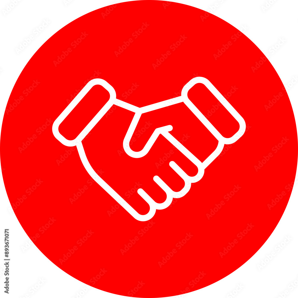 Handshake Vector Line White Circle Red Handshake Vector Line White Circle Red