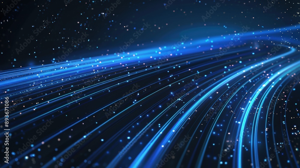 An abstract background featuring wave-like patterns formed by blue glowing lines, creating a visually captivating and dynamic effect An abstract background featuring wave-like patterns formed by blue glowing lines, creating a visually captivating and dynamic effect