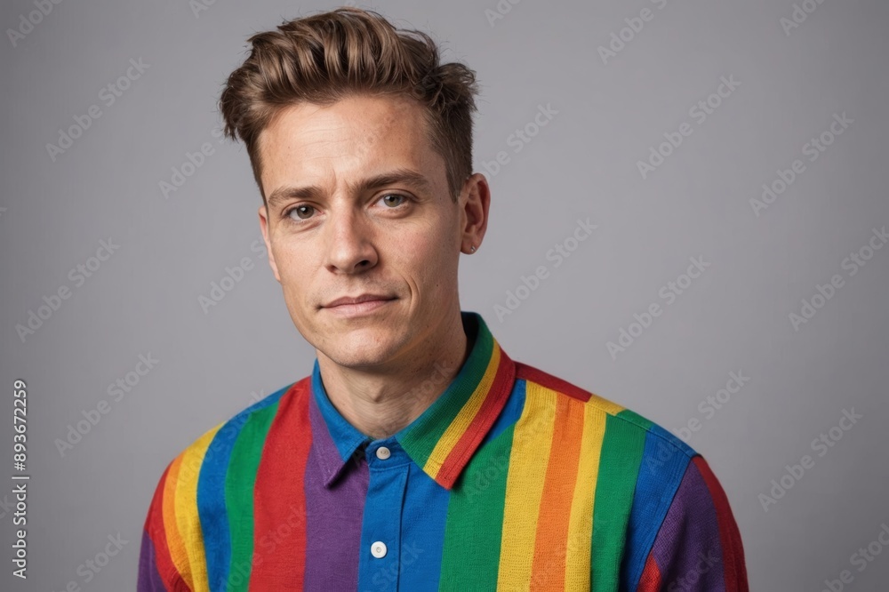 Portrait of LGBTQIA queer person against studio backdrop pride month Portrait of LGBTQIA queer person against studio backdrop pride month