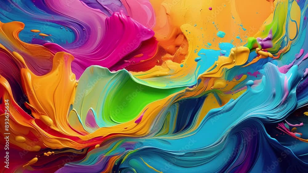 Brightly colored paint swirls Brightly colored paint swirls