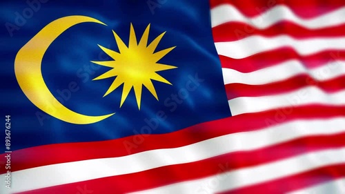 Malaysia Flag Animation Close-up (Depth Of Field)
