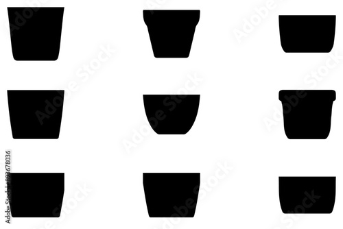 Wallpaper Mural Simple Clay pot icon set Torontodigital.ca