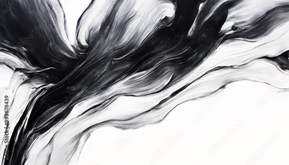 Elegant black and white abstract artwork showcasing fluid lines and textures that create a captivating visual experience, watercolor painting Elegant black and white abstract artwork showcasing fluid lines and textures that create a captivating visual experience, watercolor painting