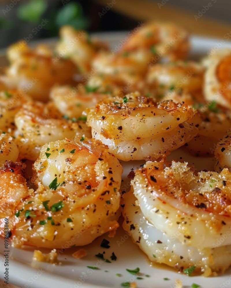 Fototapeta premium Garlic Parmesan Roasted Shrimp