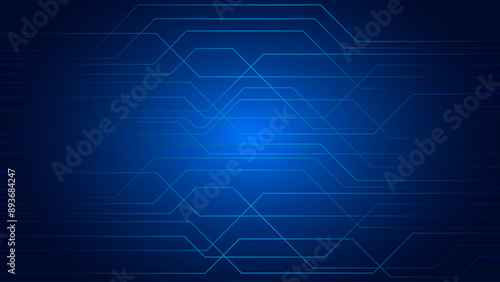 Abstract Technology Background Geometrical Shape Blue Color Backdrop