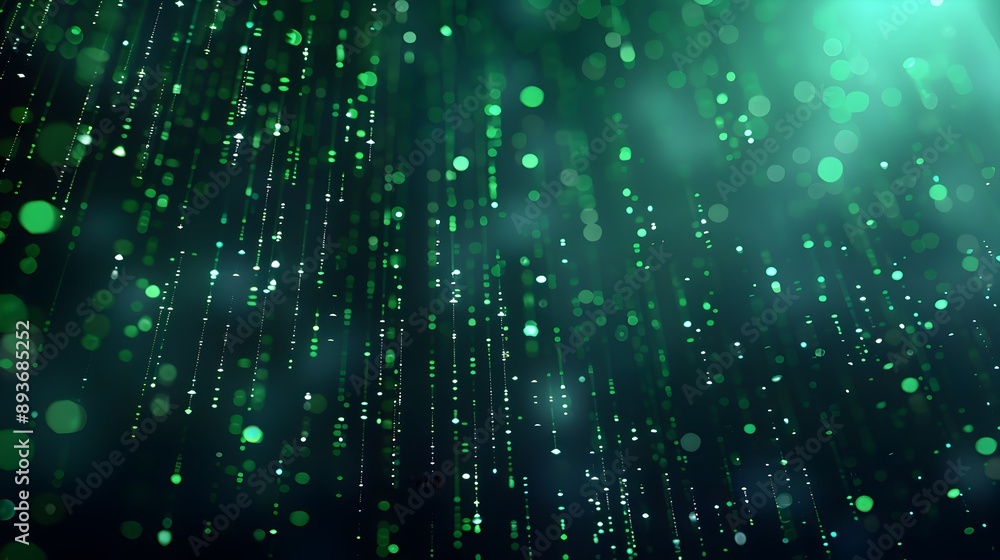 Digital Matrix of Green Code Raining in Virtual Cyber Background Digital Matrix of Green Code Raining in Virtual Cyber Background