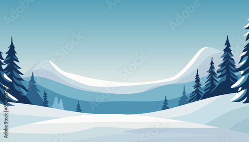 Schneelandschaft mit Textfreiraum