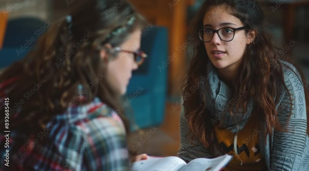 The students are having a conversation The students are having a conversation