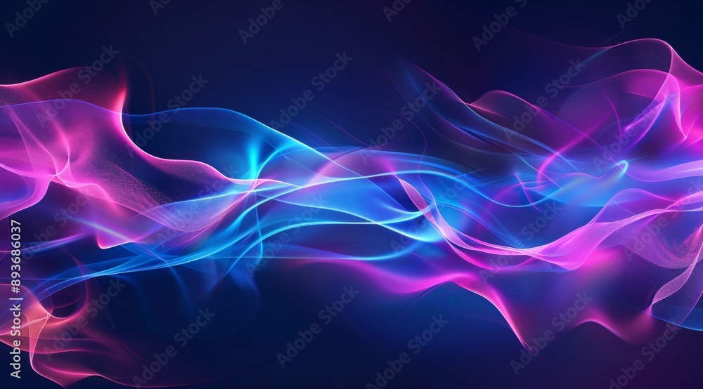 displays a vivid abstract background featuring flowing, neon-colored waves of pink, purple, and blue, set against a dark backdrop. The swirling lines create a sense of movement and energy displays a vivid abstract background featuring flowing, neon-colored waves of pink, purple, and blue, set against a dark backdrop. The swirling lines create a sense of movement and energy