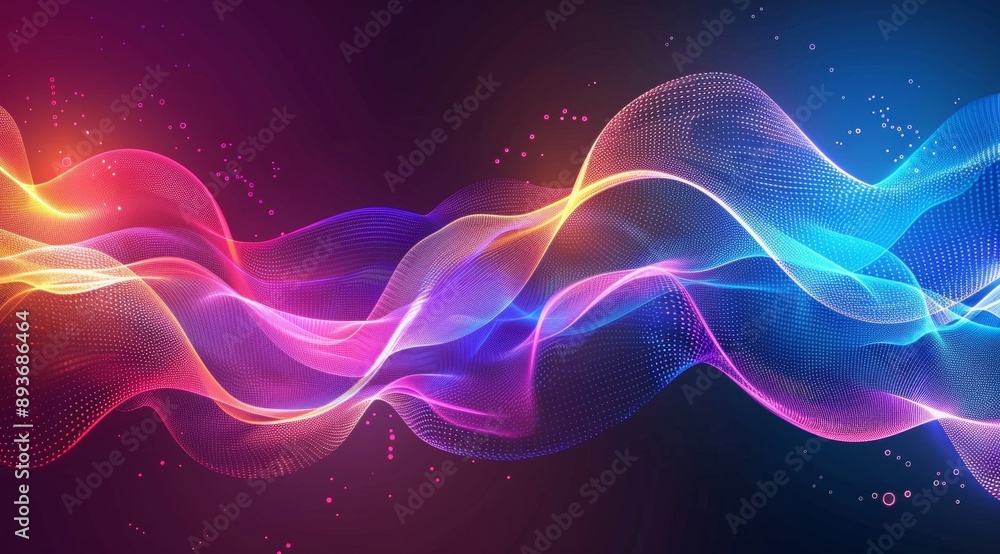 displays a vivid abstract background featuring flowing, neon-colored waves of pink, purple, and blue, set against a dark backdrop. The swirling lines create a sense of movement and energy displays a vivid abstract background featuring flowing, neon-colored waves of pink, purple, and blue, set against a dark backdrop. The swirling lines create a sense of movement and energy