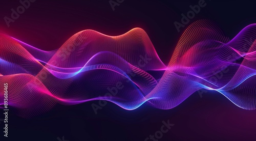 Wallpaper Mural displays a vivid abstract background featuring flowing, neon-colored waves of pink, purple, and blue, set against a dark backdrop. The swirling lines create a sense of movement and energy Torontodigital.ca