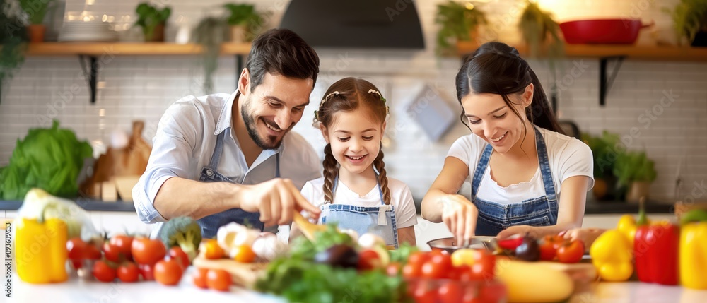 Happy family cooking together in a cozy kitchen, preparing healthy meals with fresh ingredients, and enjoying quality time. Happy family cooking together in a cozy kitchen, preparing healthy meals with fresh ingredients, and enjoying quality time.