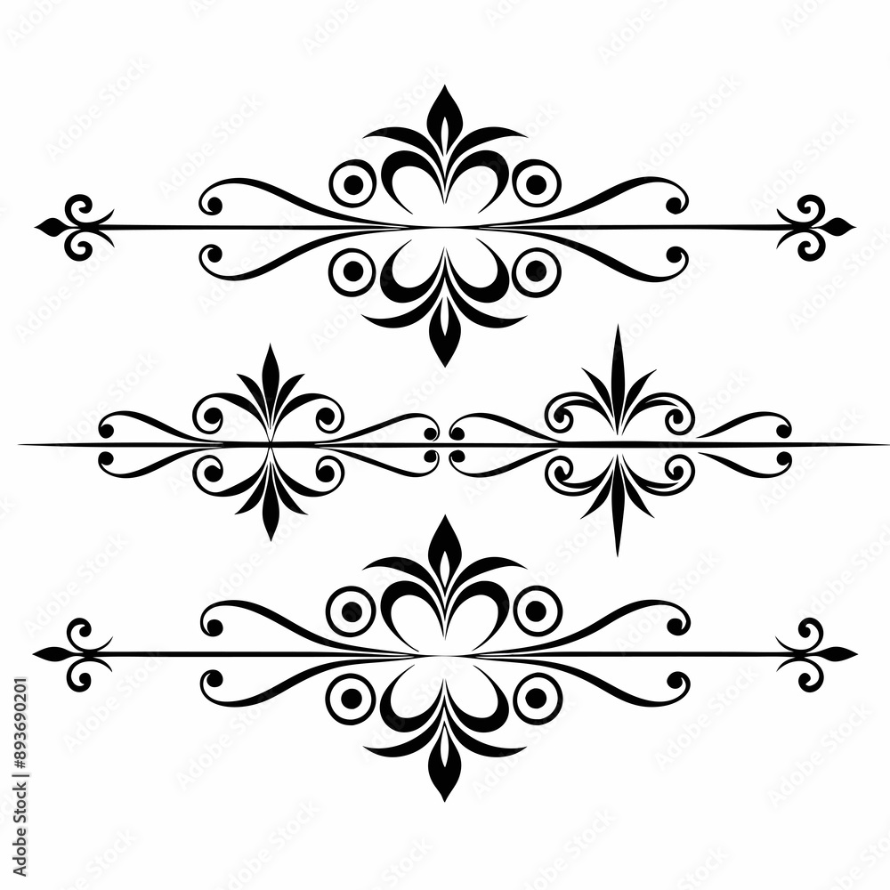 graphic with a black elegant plant ornament on an isolated background graphic with a black elegant plant ornament on an isolated background