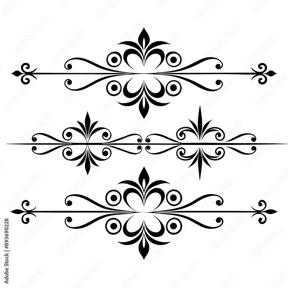 graphic with a black elegant plant ornament on an isolated background graphic with a black elegant plant ornament on an isolated background
