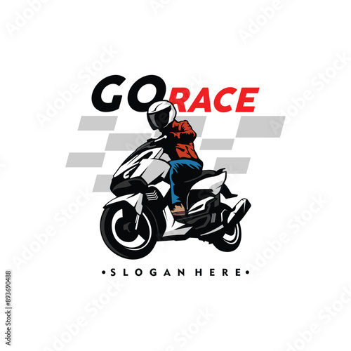 motorcycle on a white background  motor race vector illustration of a motor race motor race logo kid motor race