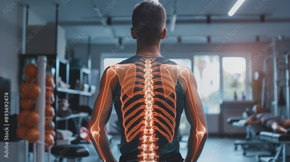 Illustrative Image of Lower Back Pain with Highlighted Spine Anatomy ...