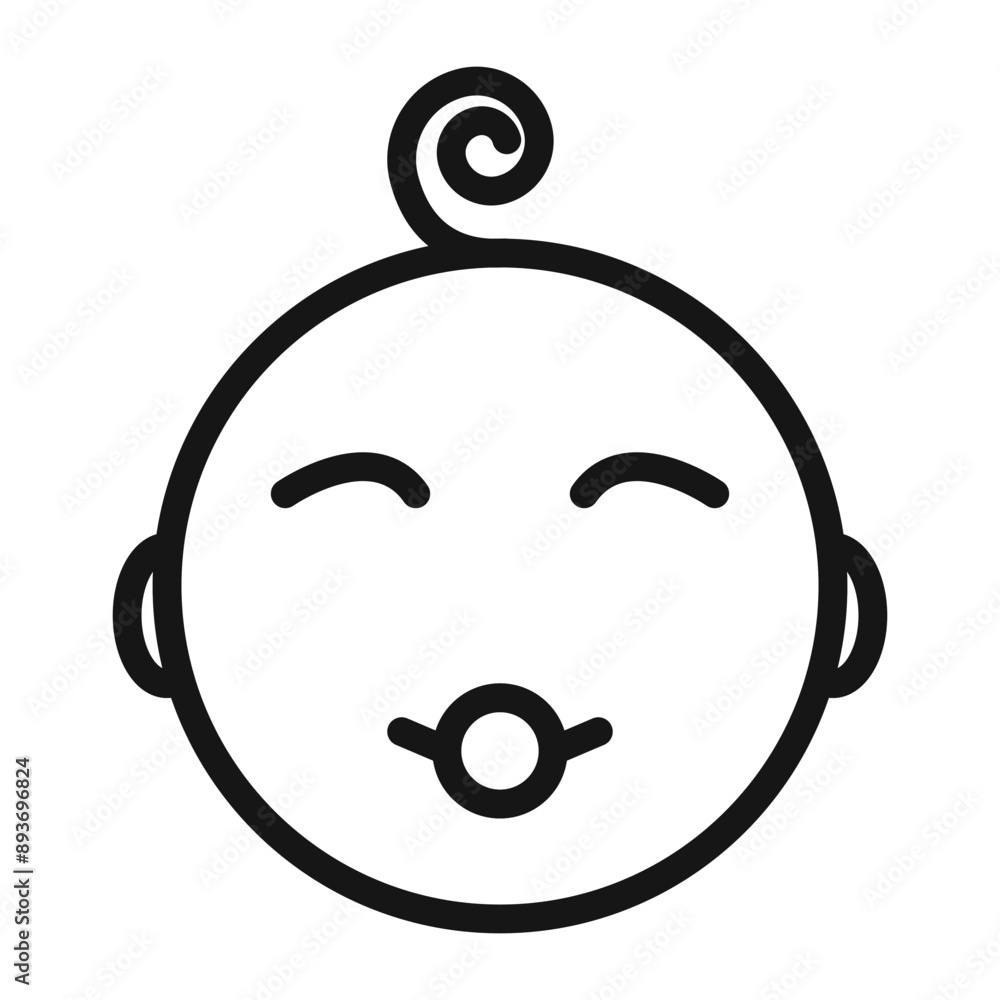 baby face icon Black line art vector logo baby face icon Black line art vector logo
