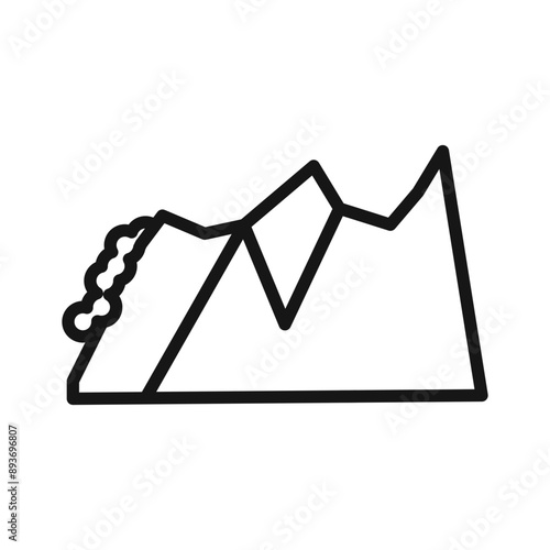 avalanche icon Black line art vector logo