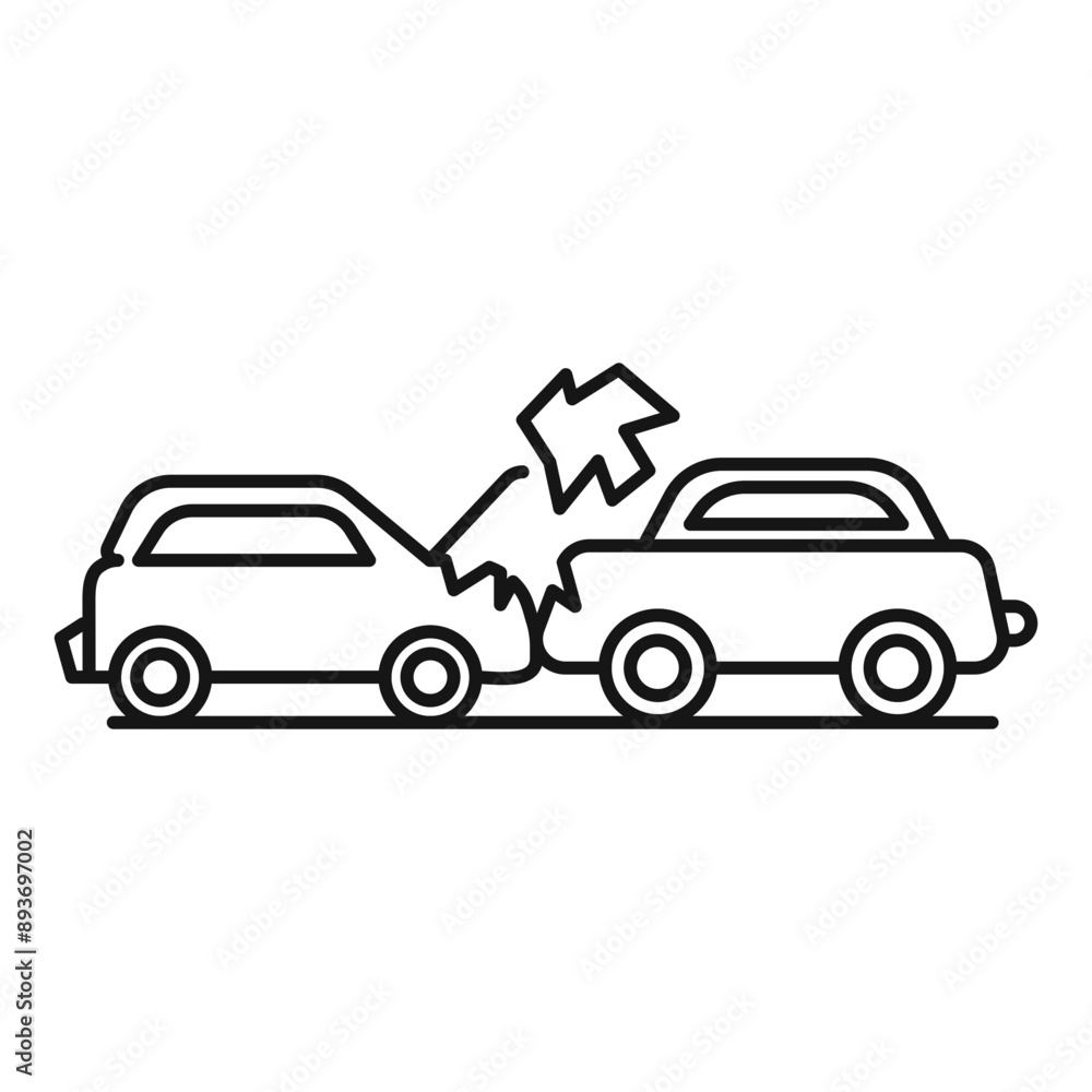 car accident icon Black line art vector logo car accident icon Black line art vector logo