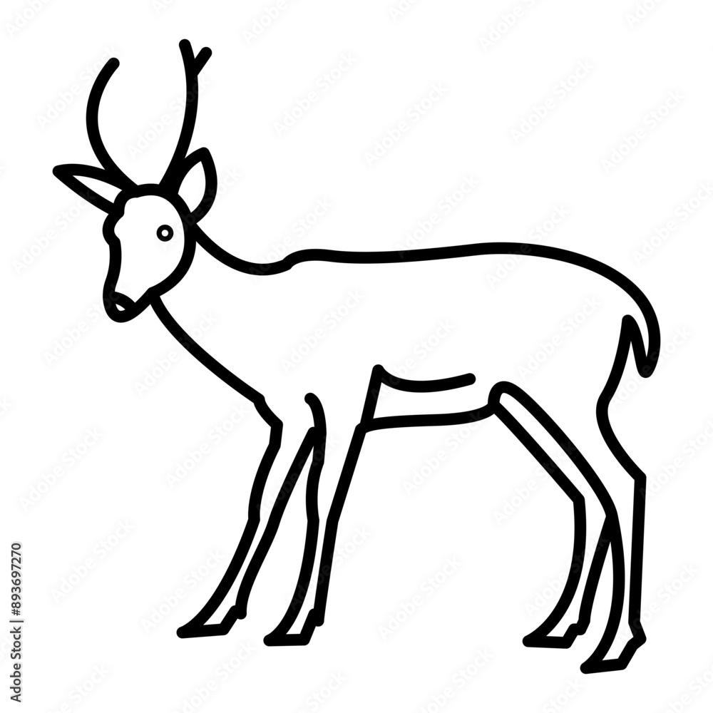 Deer animal icon Black line art vector logo Deer animal icon Black line art vector logo