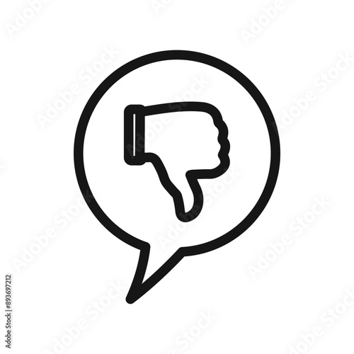 Criticism icon Black line art vector logo