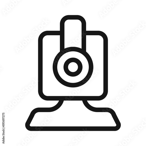 Digital Webcam icon Black line art vector logo