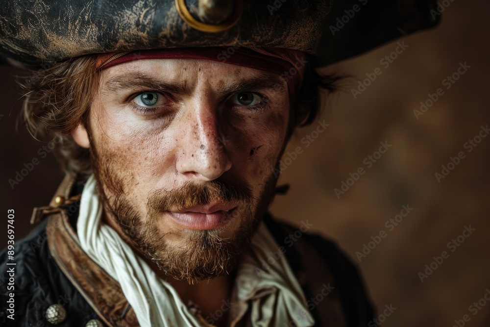 Portrait of good looking man in pirate attire Portrait of good looking man in pirate attire