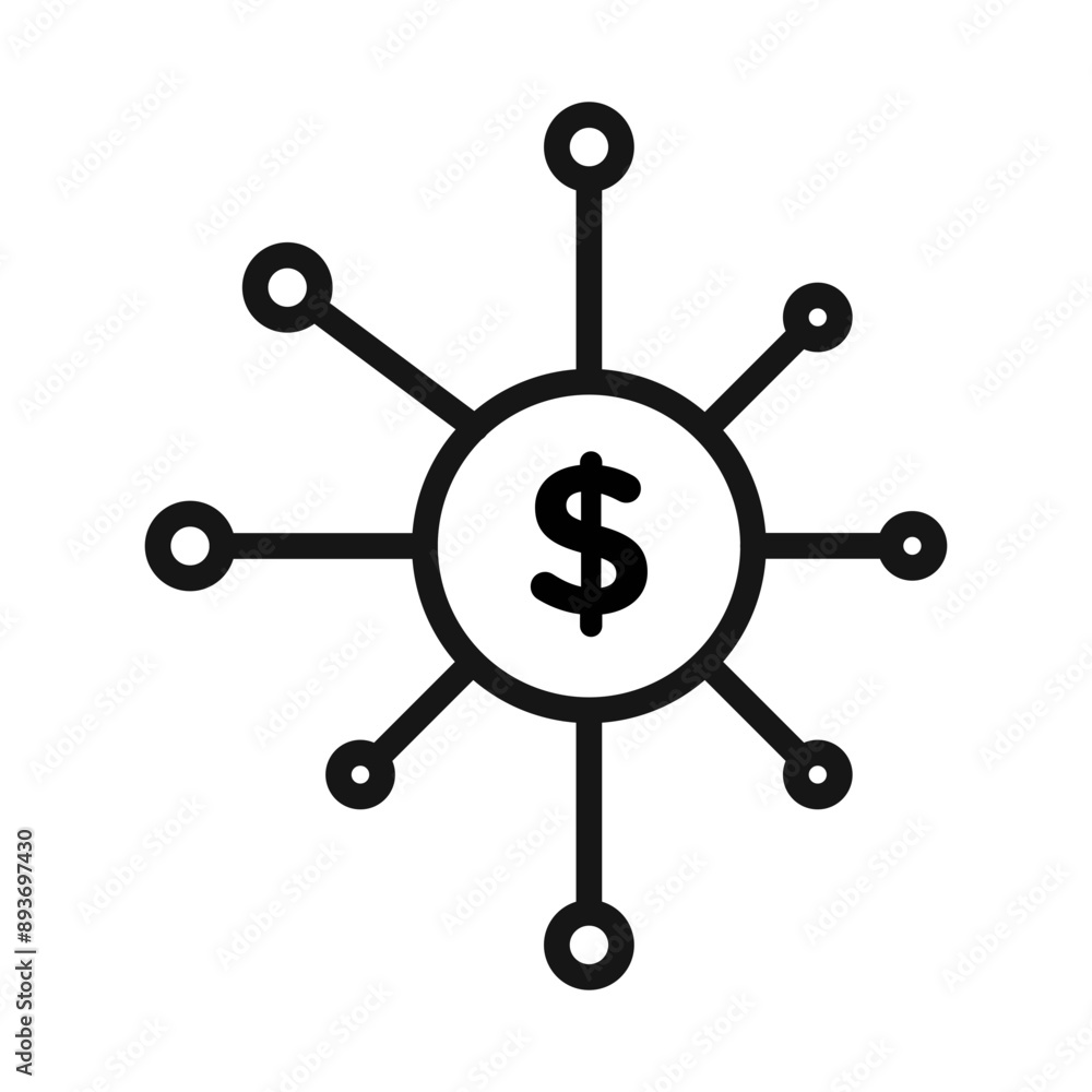 Financial Scheme icon Black line art vector logo Financial Scheme icon Black line art vector logo