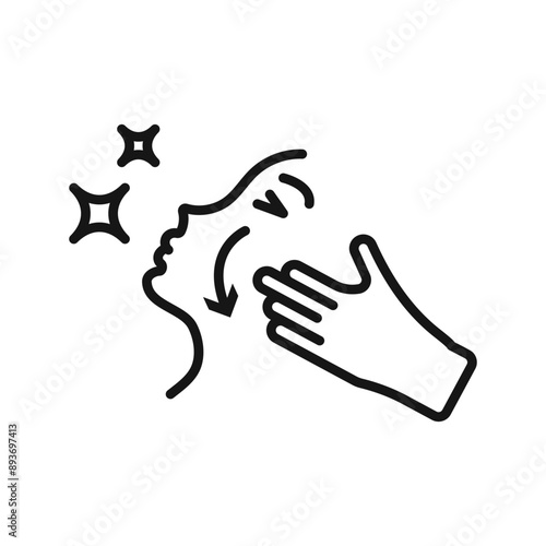 face massage icon Black line art vector logo