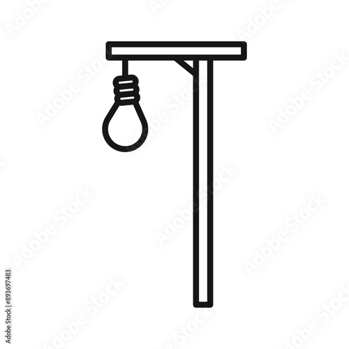 gallows icon (2) Black line art vector logo