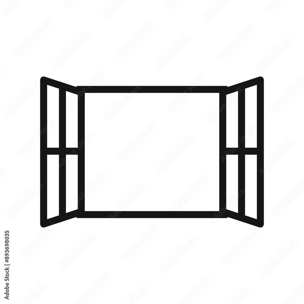 Open windows icon Black line art vector logo Open windows icon Black line art vector logo