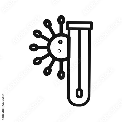 PCR test icon Black line art vector logo