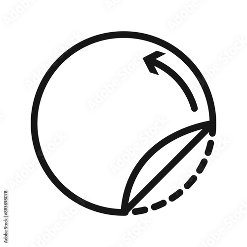 peel off sticker icon Black line art vector logo