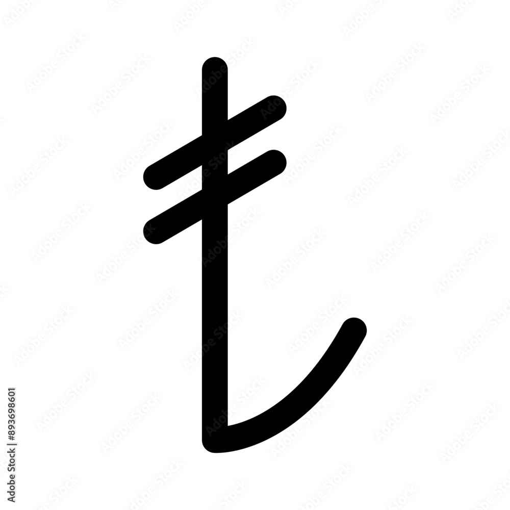 Turkish lira icon Black line art vector logo Turkish lira icon Black line art vector logo