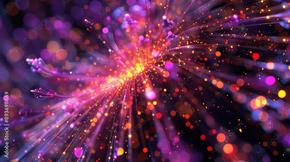 A colorful, abstract image of a flower with many small, bright dots A colorful, abstract image of a flower with many small, bright dots