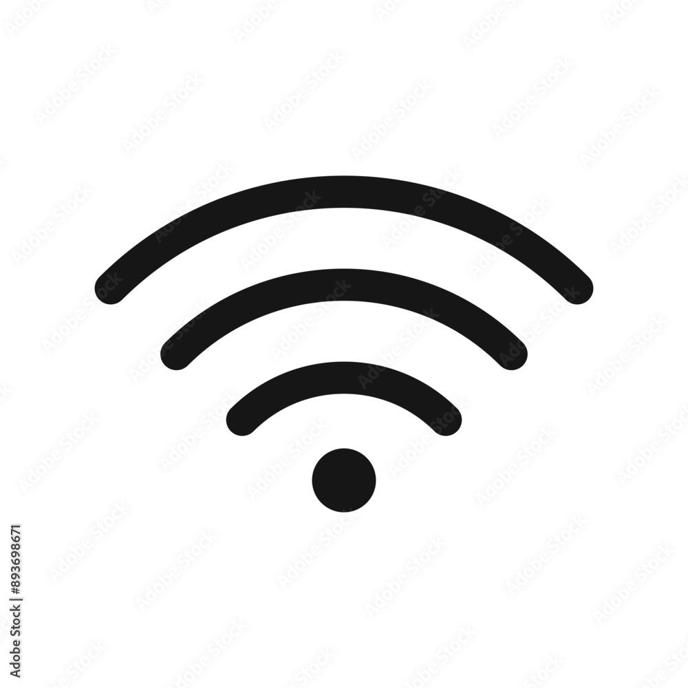 Wifi icon (2) Black line art vector logo Wifi icon (2) Black line art vector logo