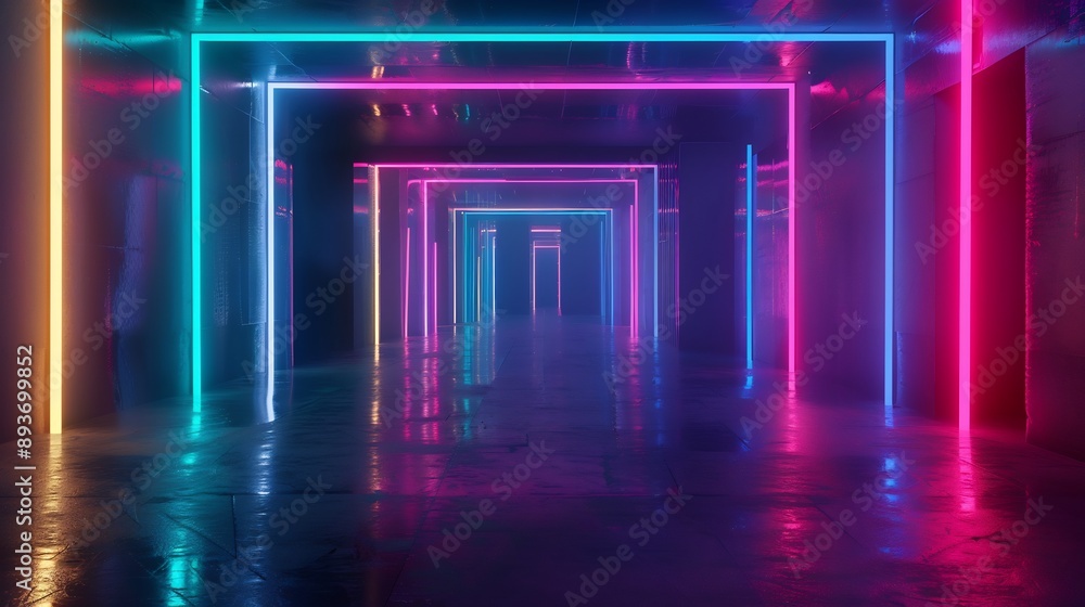 Neon Glow Corridor Neon Glow Corridor