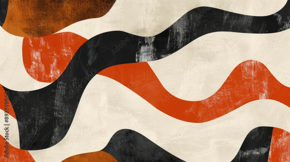 A painting of a wave with black and red colors A painting of a wave with black and red colors