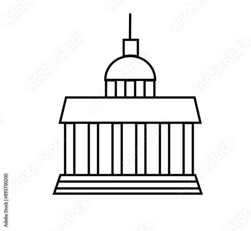Linear government building, cathedral, church icon