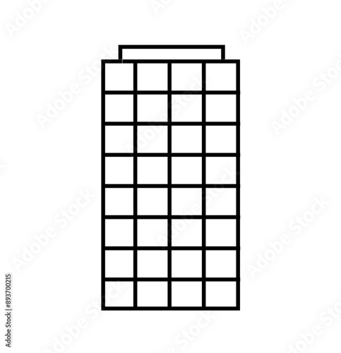 Tall office bulding line icon