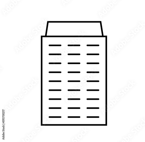 Office or residential building icon, line art