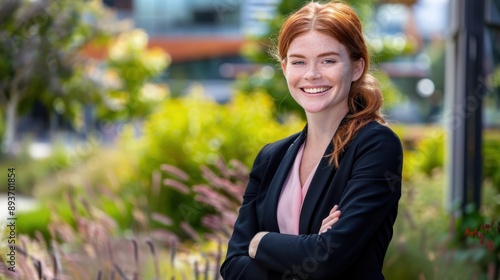 The Confident Businesswoman Outdoors photo